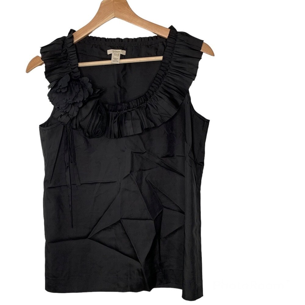 J. Crew 100% Silk Black Top